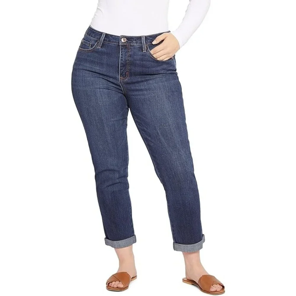 Seven7 Dark Wash Cropped Boyfriend Jeans size 4 - Picture 1 of 4